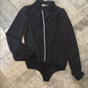 Brand new never been worn - Elegant Black Ruffled Women's Top